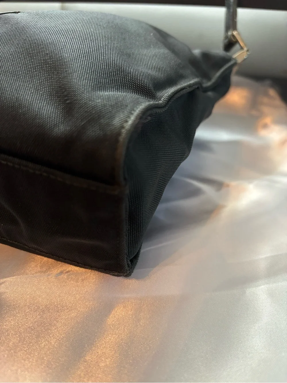 Vintage Rare Archival Gucci Black Nylon Flat Foldover Jackie Bag - Tom Ford Era